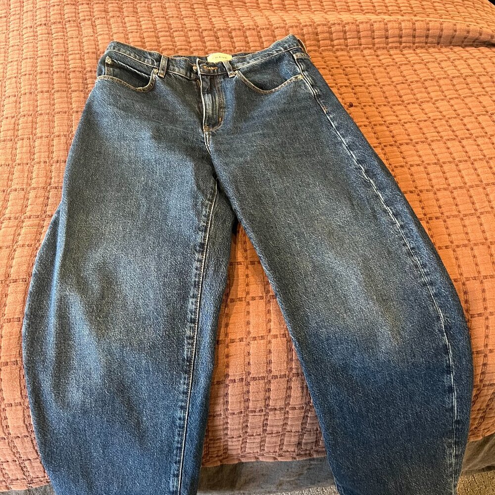 Frame Long Slung Barrel Jean Size 27